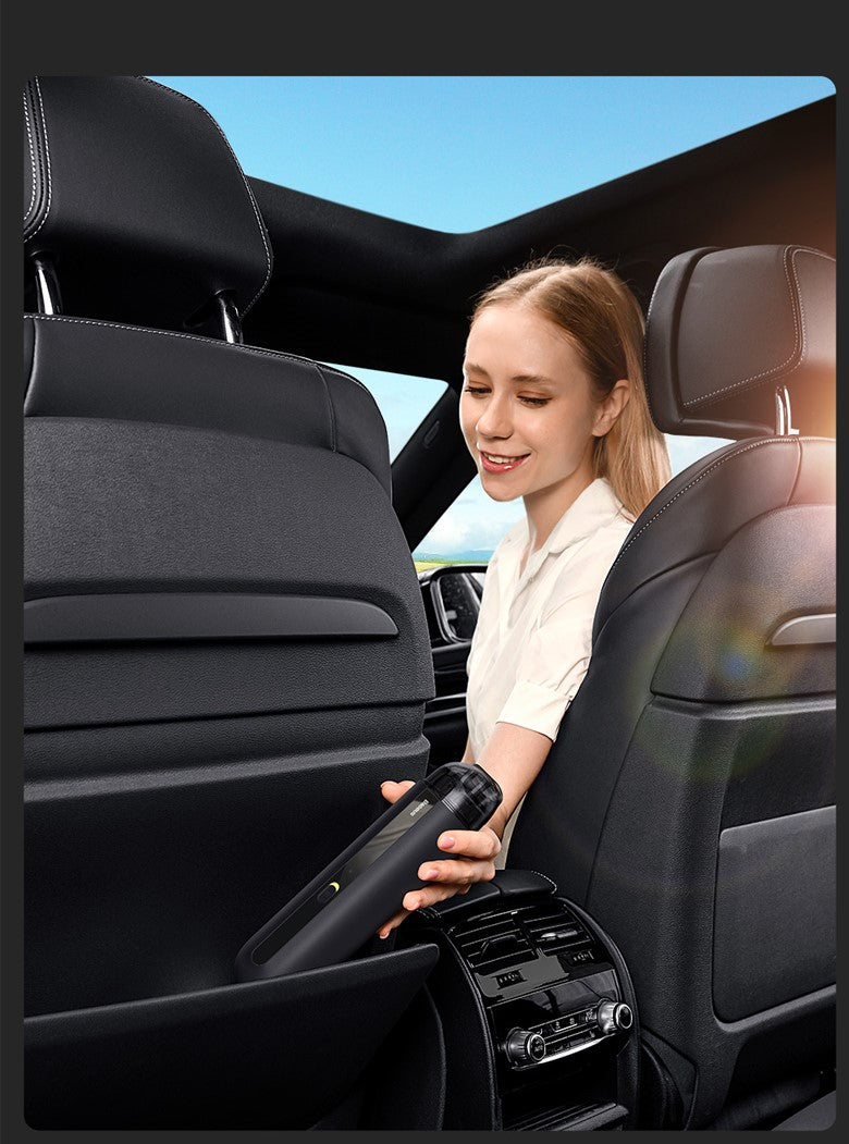 Mini car vacuum fits in cup holder