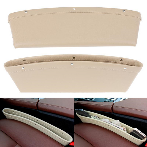 Car seat gap storage pocket installed between seat and console